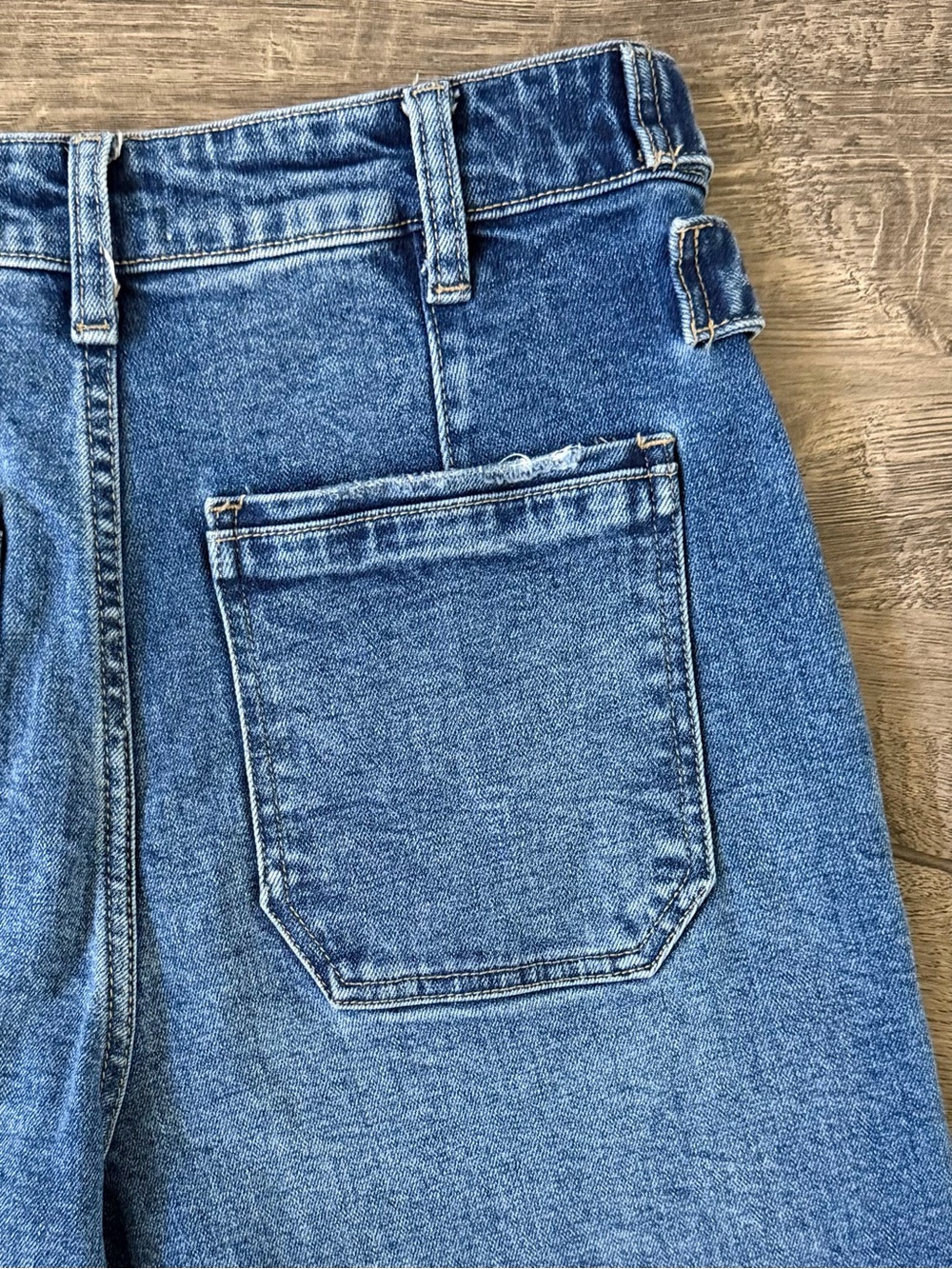 KanCan Haylee 90s Wide Leg Jeans Ultra High Rise Dark Wash Cuffed 7/27 - Picture 5 of 12
